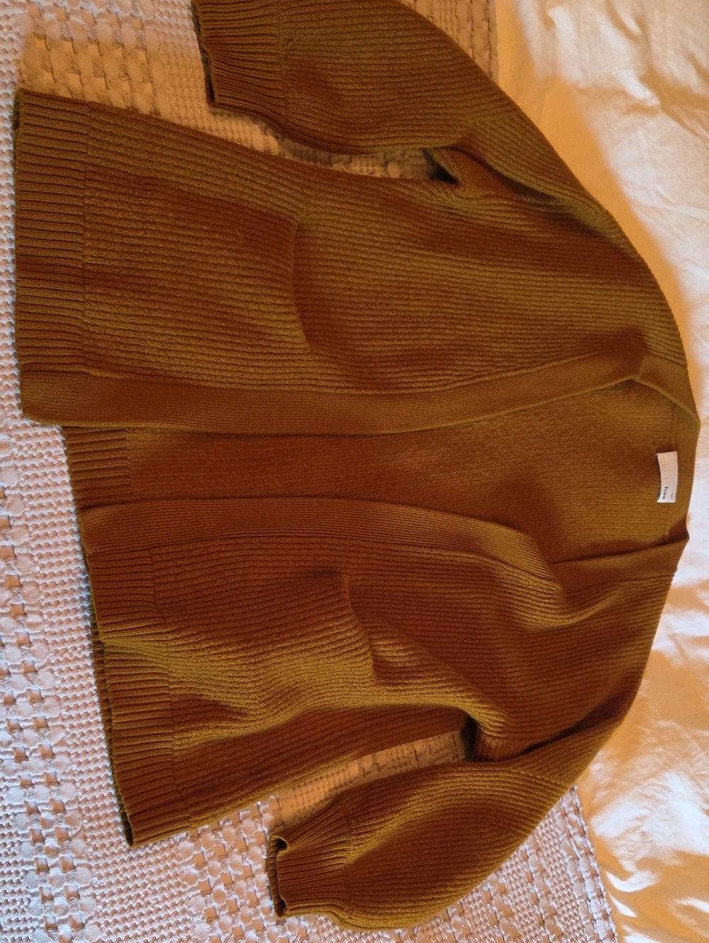 Wilfred Open Ribbed Cardigan in Mustard